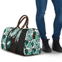 Monstera Plumeria Flowers Teal Travel Bag Polynesian Pattern LT01 - Polynesian Pride