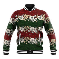 Hawaiian Hibiscus Christmas Color Baseball Jacket Unique LT01 Unisex Red - Polynesian Pride