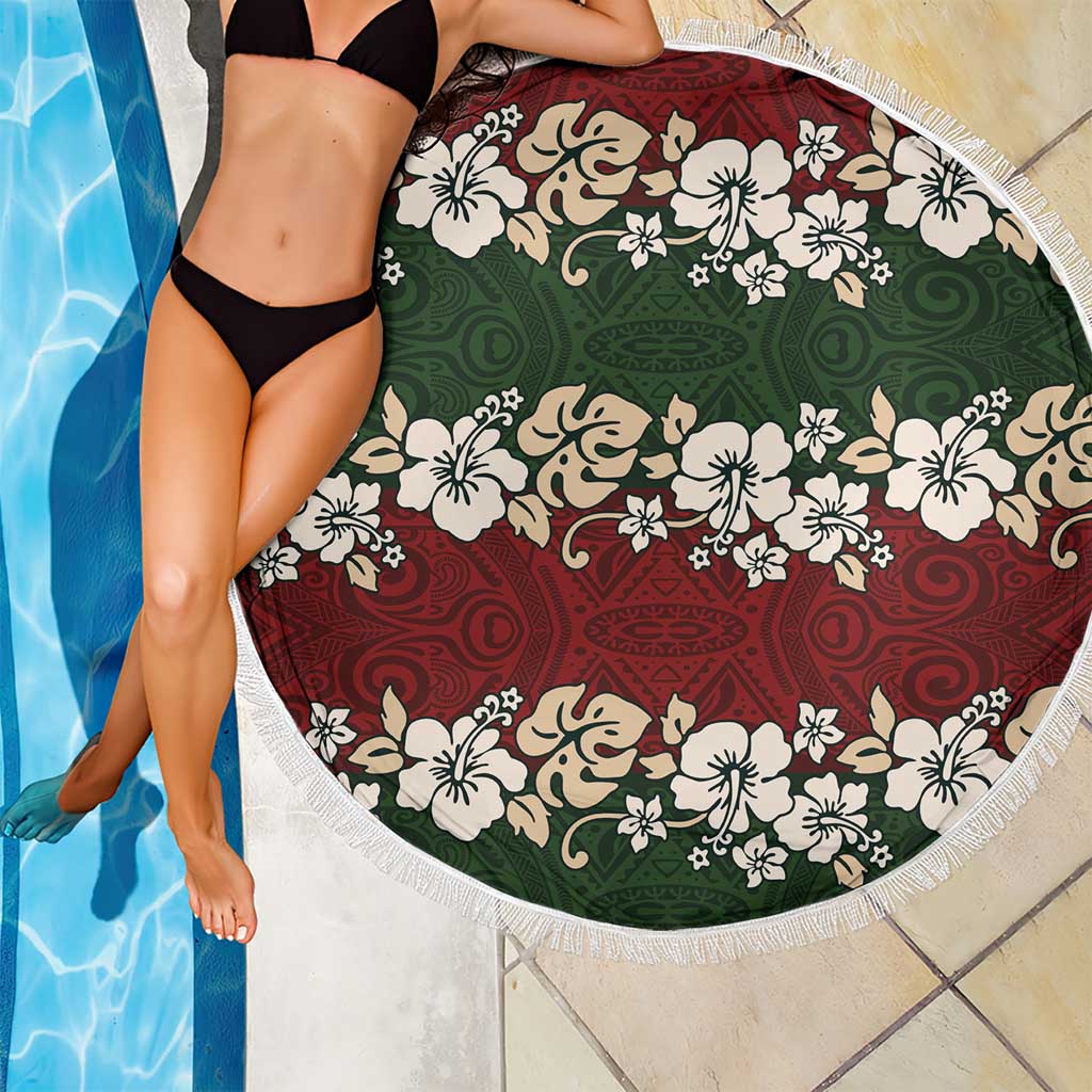 Hawaiian Hibiscus Christmas Color Beach Blanket Unique LT01 - Polynesian Pride