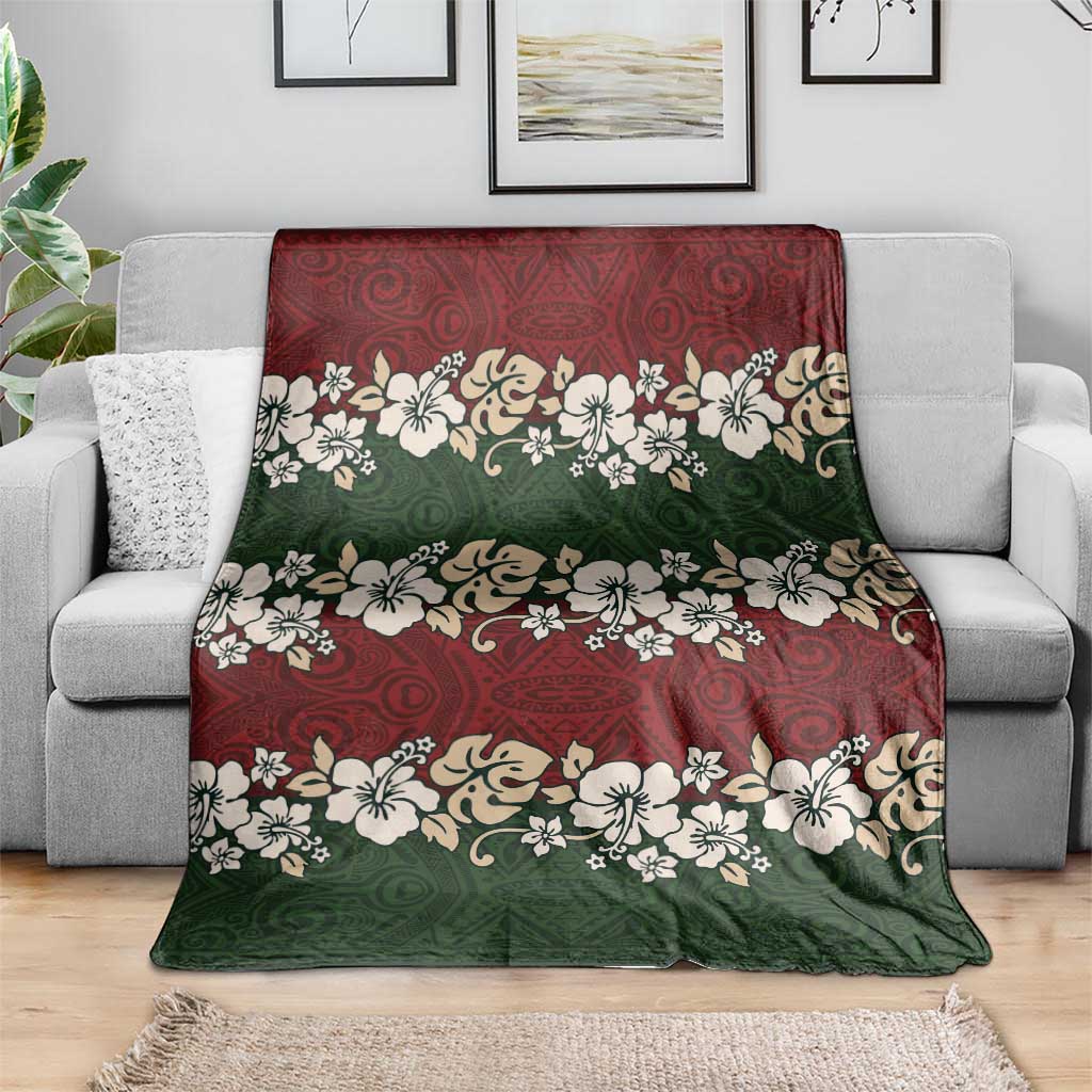 Hawaiian Hibiscus Christmas Color Blanket Unique LT01 - Polynesian Pride