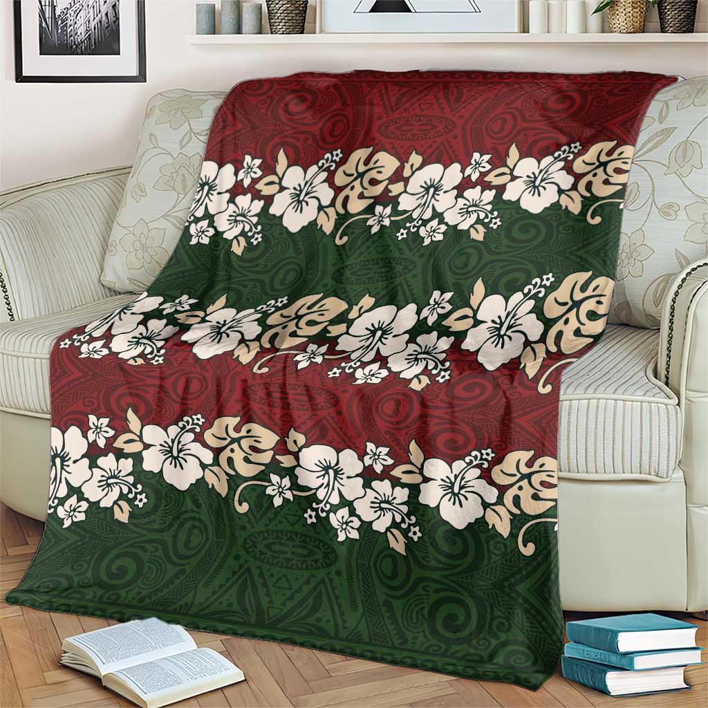 Hawaiian Hibiscus Christmas Color Blanket Unique LT01 - Polynesian Pride