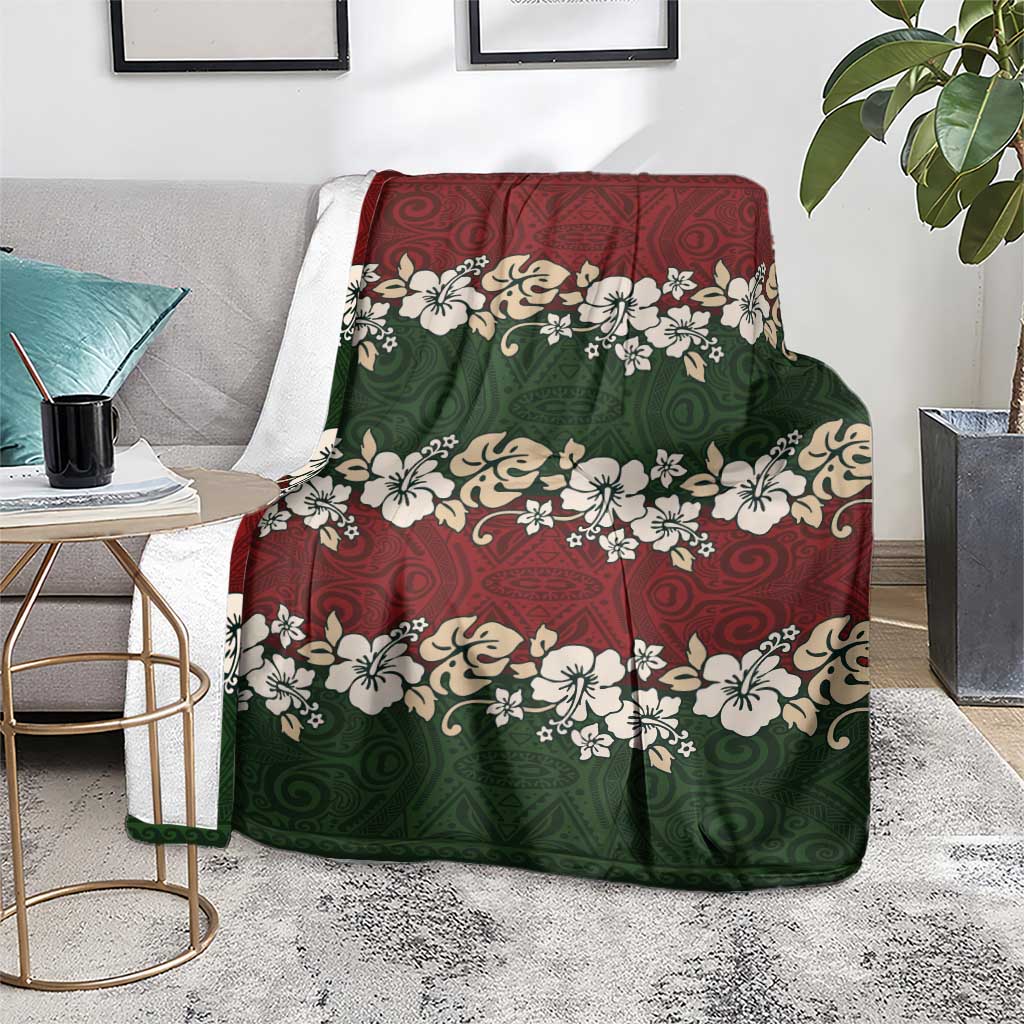 Hawaiian Hibiscus Christmas Color Blanket Unique LT01 - Polynesian Pride