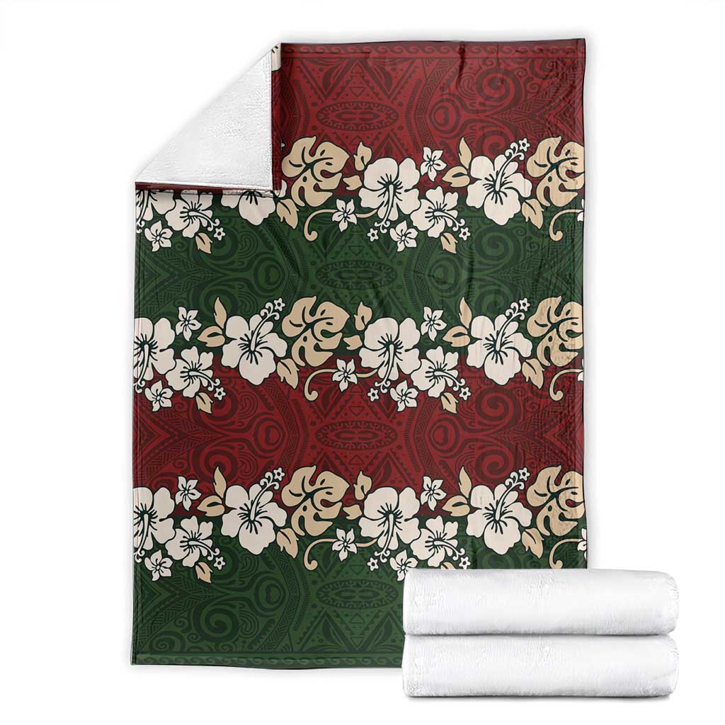 Hawaiian Hibiscus Christmas Color Blanket Unique LT01 - Polynesian Pride