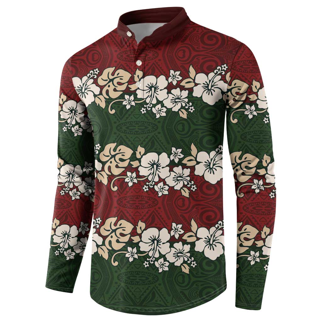 Hawaiian Hibiscus Christmas Color Button Sweatshirt Unique LT01 - Polynesian Pride