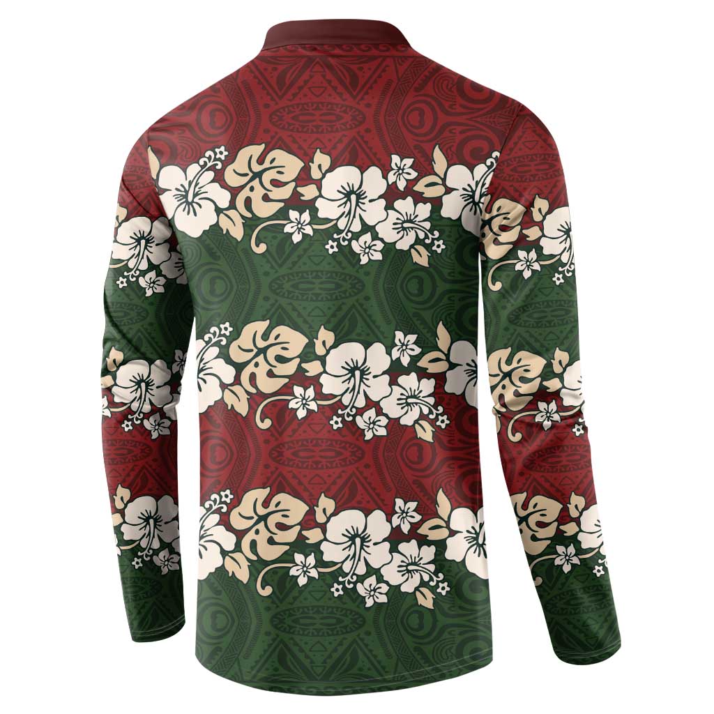 Hawaiian Hibiscus Christmas Color Button Sweatshirt Unique LT01 - Polynesian Pride