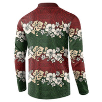 Hawaiian Hibiscus Christmas Color Button Sweatshirt Unique LT01 - Polynesian Pride