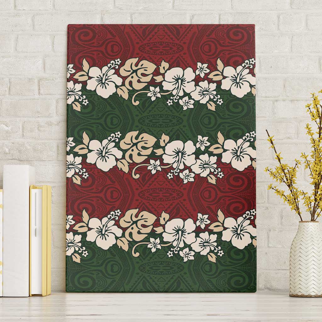 Hawaiian Hibiscus Christmas Color Canvas Wall Art Unique