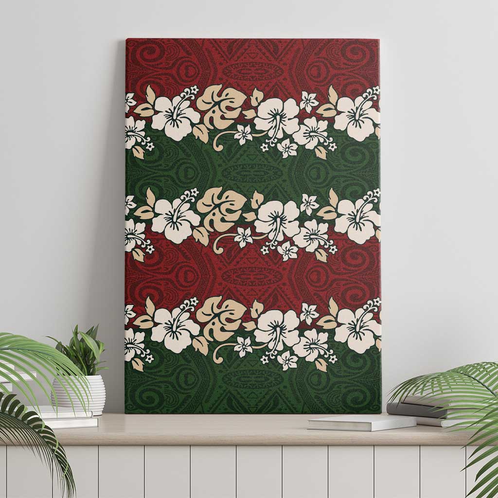 Hawaiian Hibiscus Christmas Color Canvas Wall Art Unique LT01 - Polynesian Pride