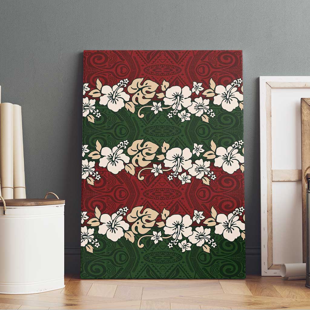 Hawaiian Hibiscus Christmas Color Canvas Wall Art Unique LT01 - Polynesian Pride
