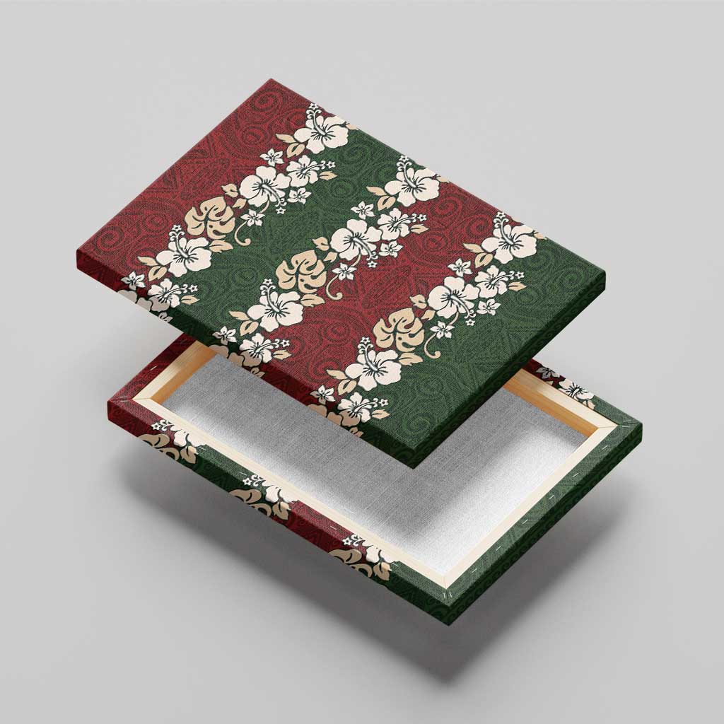 Hawaiian Hibiscus Christmas Color Canvas Wall Art Unique LT01 - Polynesian Pride