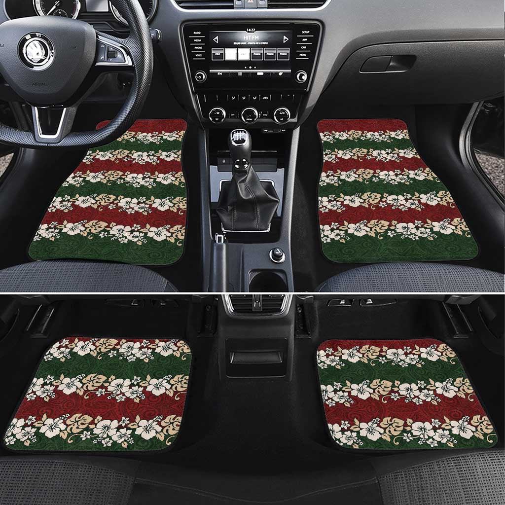 Hawaiian Hibiscus Christmas Color Car Mats Unique