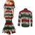 Hawaiian Hibiscus Christmas Color Couples Matching Mermaid Dress and Long Sleeve Button Shirt Unique