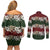 Hawaiian Hibiscus Christmas Color Couples Matching Off Shoulder Short Dress and Long Sleeve Button Shirt Unique