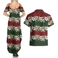 Hawaiian Hibiscus Christmas Color Couples Matching Summer Maxi Dress and Hawaiian Shirt Unique LT01 - Polynesian Pride