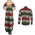 Hawaiian Hibiscus Christmas Color Couples Matching Summer Maxi Dress and Long Sleeve Button Shirt Unique