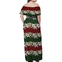 Hawaiian Hibiscus Christmas Color Family Matching Off Shoulder Maxi Dress and Hawaiian Shirt Unique