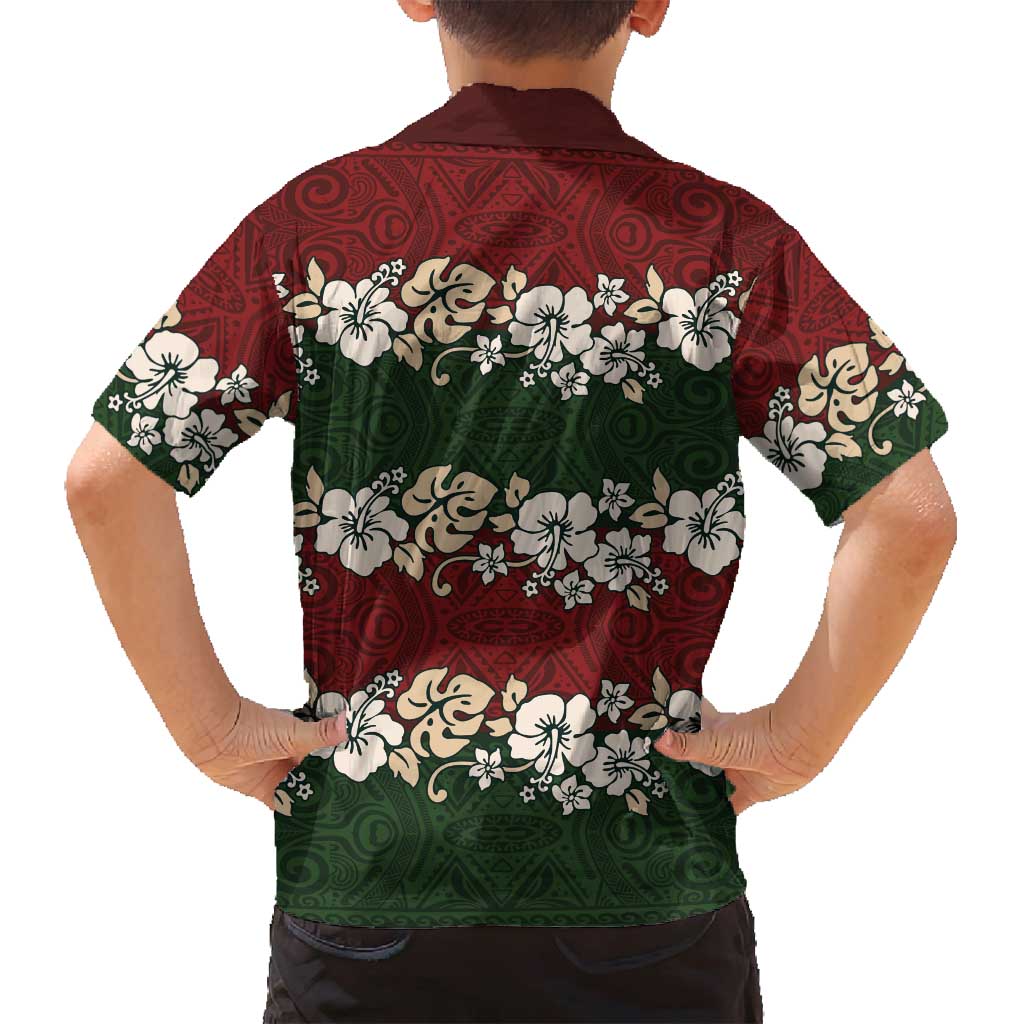 Hawaiian Hibiscus Christmas Color Family Matching Puletasi and Hawaiian Shirt Unique LT01 - Polynesian Pride