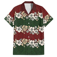 Hawaiian Hibiscus Christmas Color Family Matching Tank Maxi Dress and Hawaiian Shirt Unique