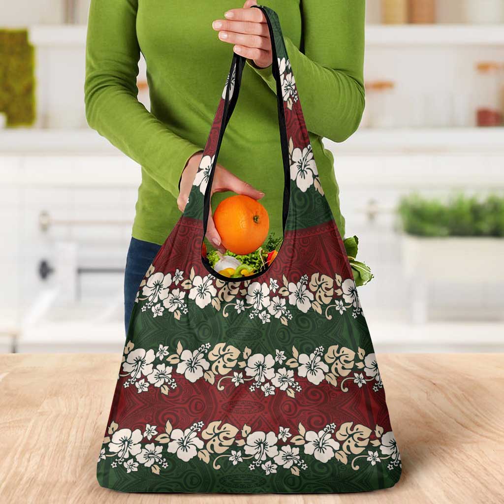 Hawaiian Hibiscus Christmas Color Grocery Bag Unique LT01 - Polynesian Pride