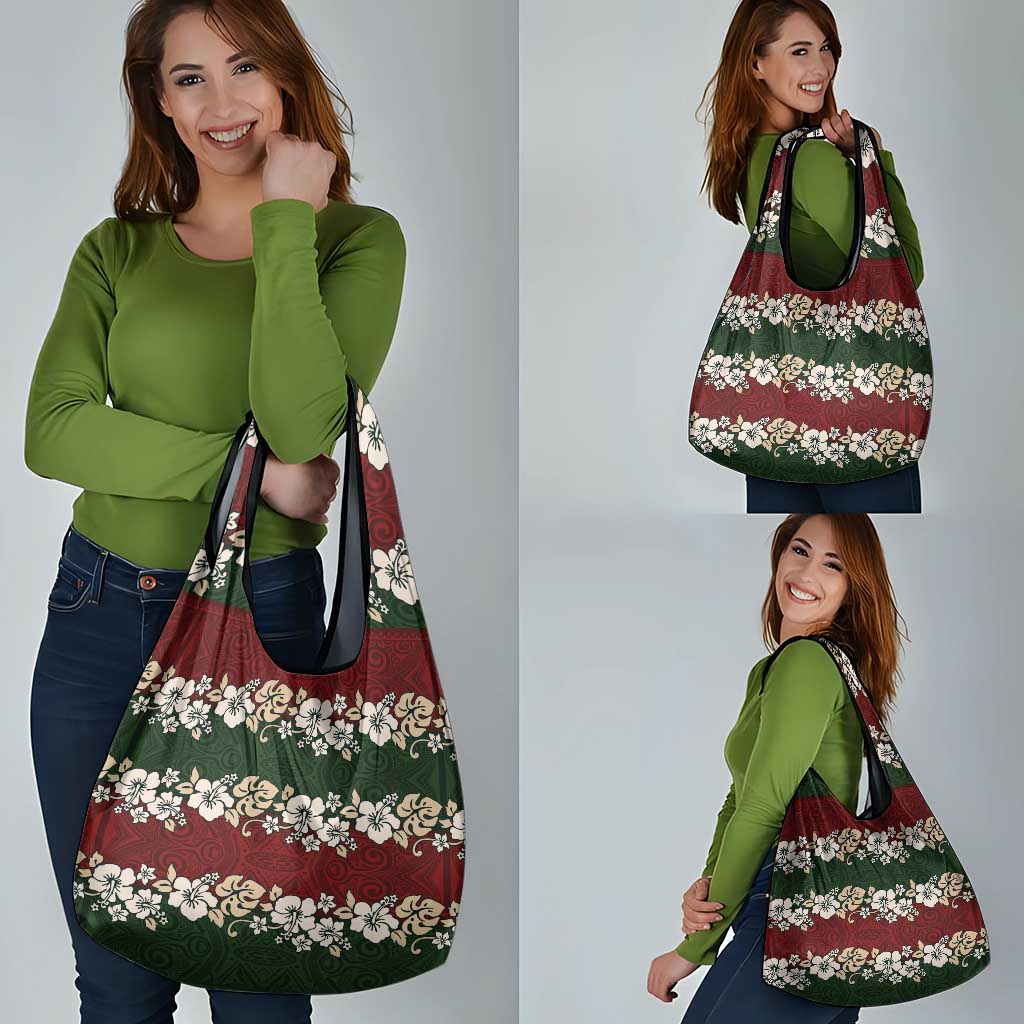 Hawaiian Hibiscus Christmas Color Grocery Bag Unique LT01 - Polynesian Pride