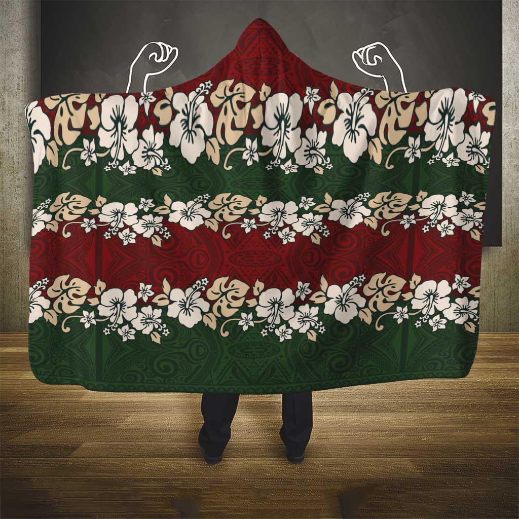 Hawaiian Hibiscus Christmas Color Hooded Blanket Unique LT01 - Polynesian Pride