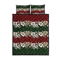 Hawaiian Hibiscus Christmas Color Quilt Bed Set Unique