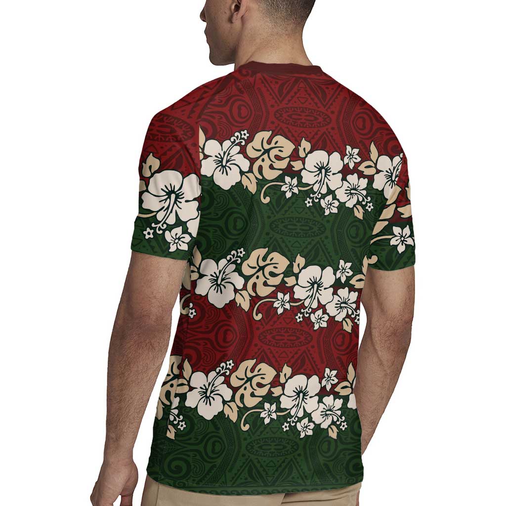 Hawaiian Hibiscus Christmas Color Rugby Jersey Unique LT01 - Polynesian Pride