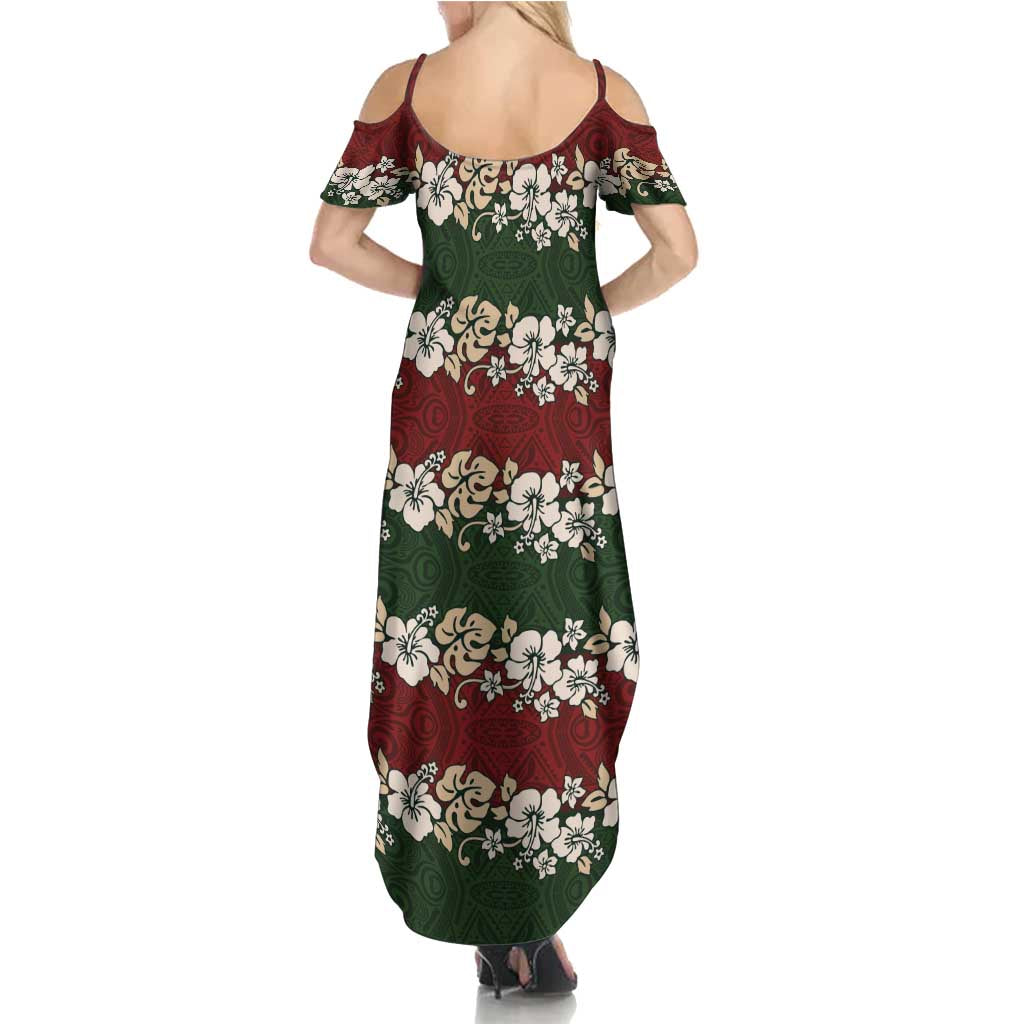 Hawaiian Hibiscus Christmas Color Summer Maxi Dress Unique LT01 - Polynesian Pride