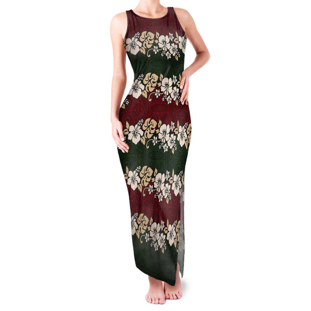 Hawaiian Hibiscus Christmas Color Tank Maxi Dress Unique LT01 Women Red - Polynesian Pride