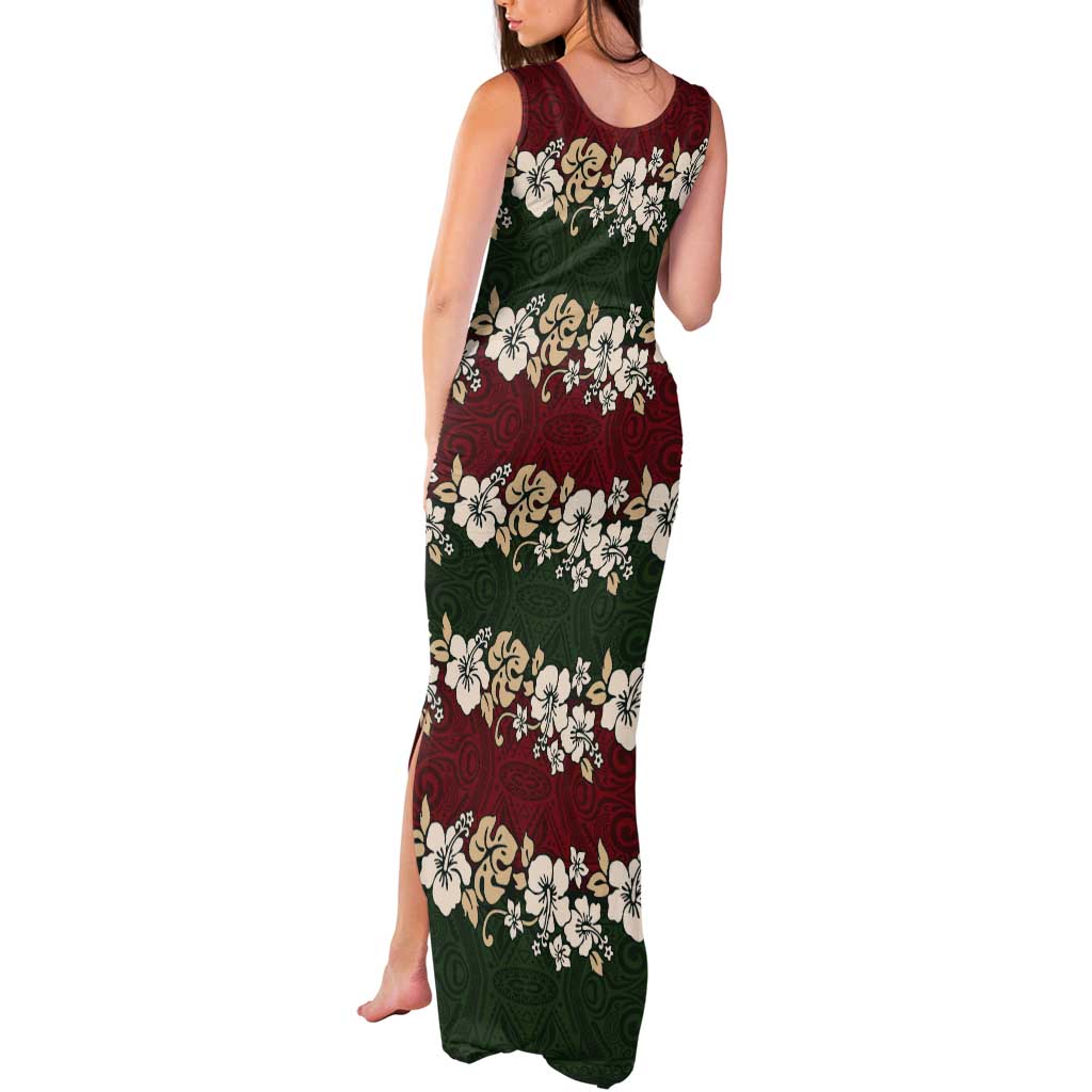 Hawaiian Hibiscus Christmas Color Tank Maxi Dress Unique LT01 - Polynesian Pride