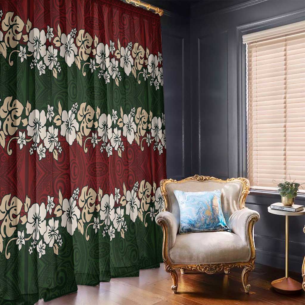 Hawaiian Hibiscus Christmas Color Window Curtain Unique LT01 - Polynesian Pride