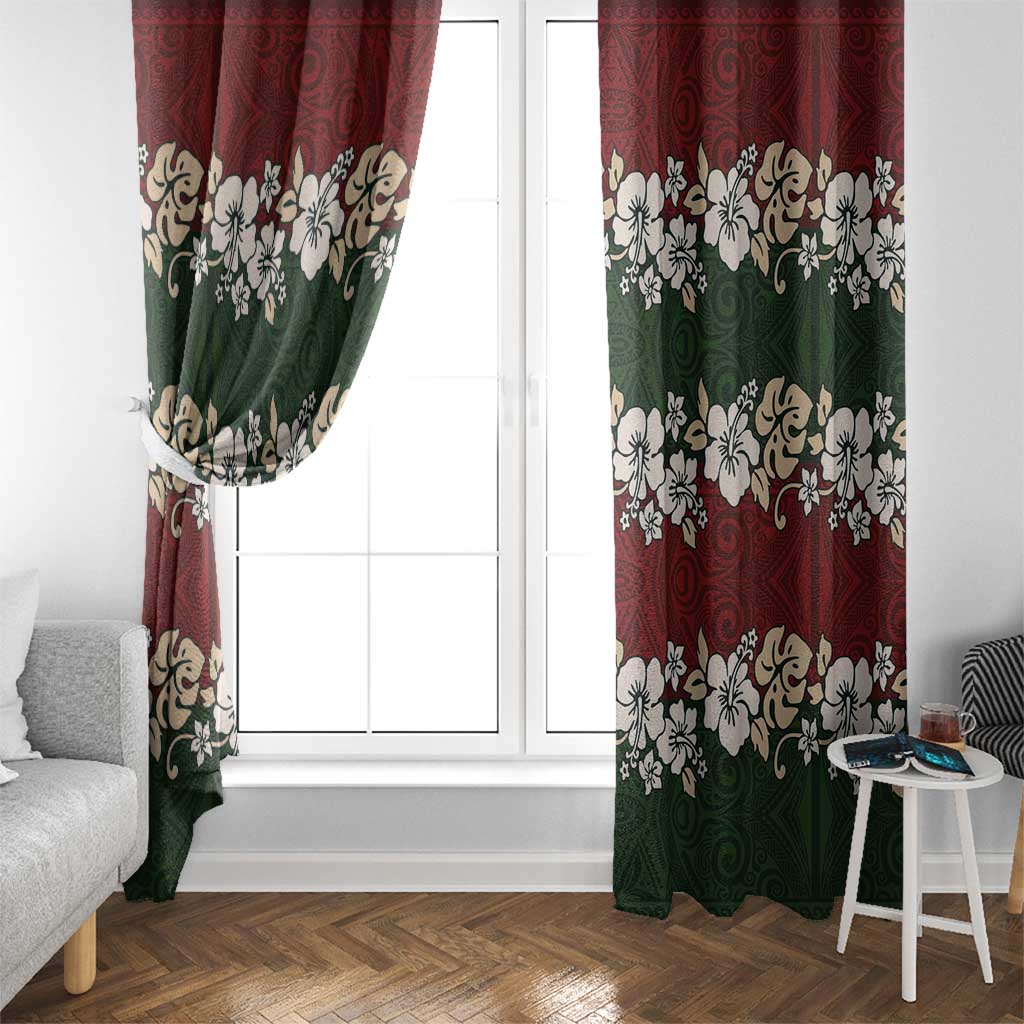 Hawaiian Hibiscus Christmas Color Window Curtain Unique LT01 - Polynesian Pride
