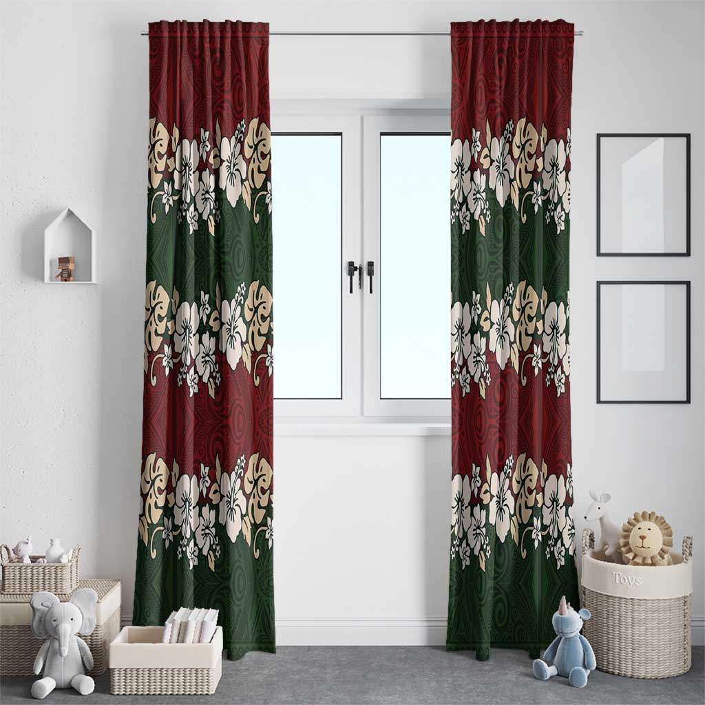 Hawaiian Hibiscus Christmas Color Window Curtain Unique LT01 - Polynesian Pride