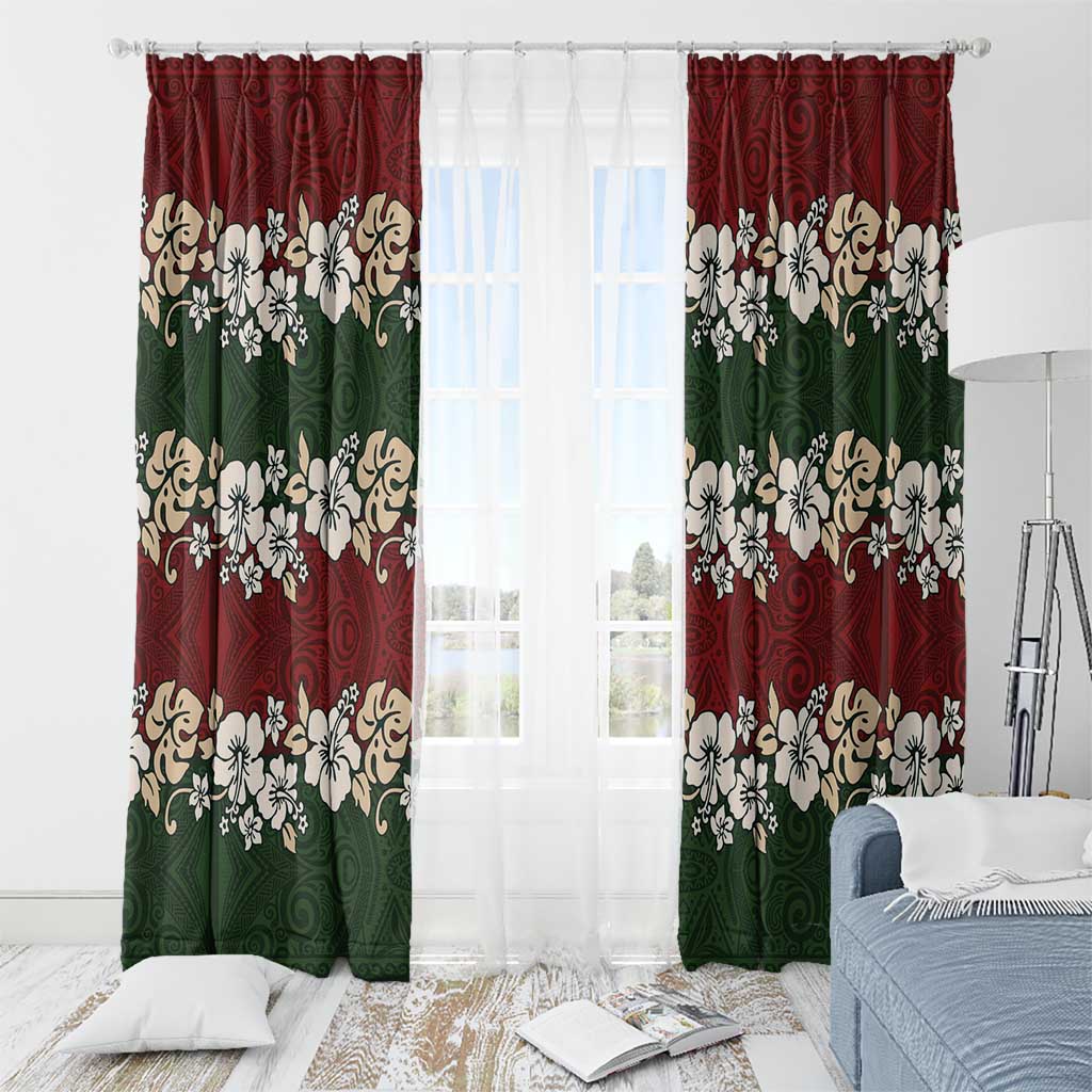 Hawaiian Hibiscus Christmas Color Window Curtain Unique LT01 - Polynesian Pride