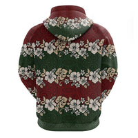 Hawaiian Hibiscus Christmas Color Zip Hoodie Unique