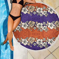 Hawaiian Hibiscus Beach Blanket Orange and Purple Unique LT01 - Polynesian Pride