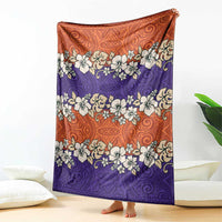 Hawaiian Hibiscus Blanket Orange and Purple Unique LT01 - Polynesian Pride