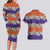 Hawaiian Hibiscus Couples Matching Long Sleeve Bodycon Dress and Hawaiian Shirt Orange and Purple Unique