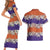 Hawaiian Hibiscus Couples Matching Short Sleeve Bodycon Dress and Hawaiian Shirt Orange and Purple Unique