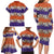 Hawaiian Hibiscus Family Matching Long Sleeve Bodycon Dress and Hawaiian Shirt Orange and Purple Unique