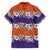 Hawaiian Hibiscus Family Matching Long Sleeve Bodycon Dress and Hawaiian Shirt Orange and Purple Unique