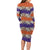 Hawaiian Hibiscus Family Matching Long Sleeve Bodycon Dress and Hawaiian Shirt Orange and Purple Unique