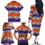 Hawaiian Hibiscus Family Matching Off The Shoulder Long Sleeve Dress and Hawaiian Shirt Orange and Purple Unique