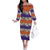 Hawaiian Hibiscus Family Matching Off The Shoulder Long Sleeve Dress and Hawaiian Shirt Orange and Purple Unique