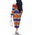 Hawaiian Hibiscus Family Matching Off The Shoulder Long Sleeve Dress and Hawaiian Shirt Orange and Purple Unique