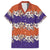 Hawaiian Hibiscus Family Matching Off Shoulder Maxi Dress and Hawaiian Shirt Orange and Purple Unique