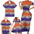 Hawaiian Hibiscus Family Matching Short Sleeve Bodycon Dress and Hawaiian Shirt Orange and Purple Unique