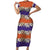 Hawaiian Hibiscus Family Matching Short Sleeve Bodycon Dress and Hawaiian Shirt Orange and Purple Unique