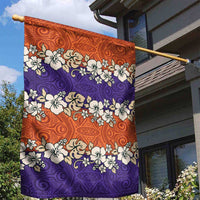 Hawaiian Hibiscus Garden Flag Orange and Purple Unique LT01 - Polynesian Pride
