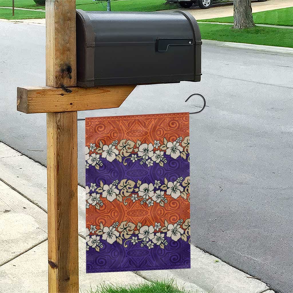 Hawaiian Hibiscus Garden Flag Orange and Purple Unique LT01 - Polynesian Pride